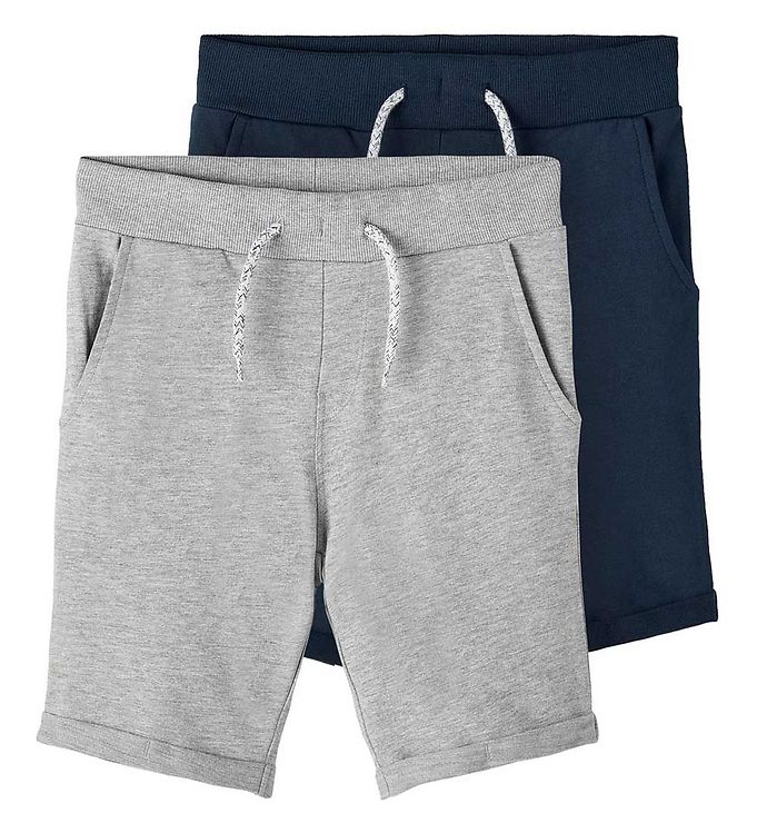 Name It NkmVermo Noos Sweatshorts 2-pak - Grey Melange