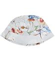 Christina Rohde Bucket Hat - Grå m. Blommor