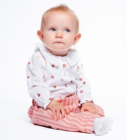 Hust and Claire Skjortebody l/æ - Bernadette - Hvid m. Blomster Hust and Claire Skjortebody l/æ - Bernadette - Hvid m. Blomster