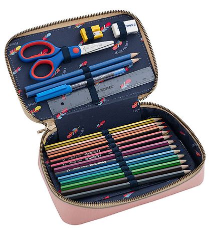 Young Premier Pencil Case w. Contents - Cherry Pom-Pom