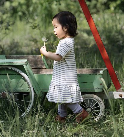 Petit Piao Kjole - Modal - Rib - Dusty Lavender/Off White Petit Piao Kjole - Modal - Rib - Dusty Lavender/Off White