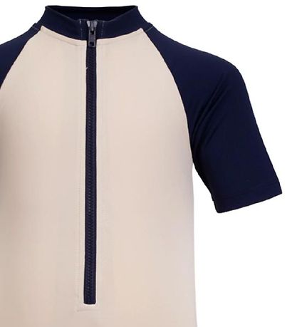 Petit Crabe Badeheldragt - Multi Color - UV50+ - Latte/Blue Petit Crabe Badeheldragt - Multi Color - UV50+ - Latte/Blue