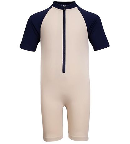 Petit Crabe Badeheldragt - Multi Color - UV50+ - Latte/Blue Petit Crabe Badeheldragt - Multi Color - UV50+ - Latte/Blue