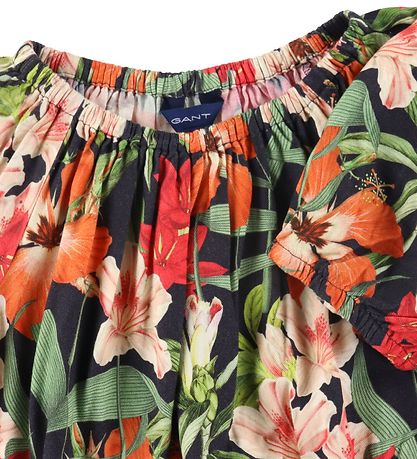 GANT T-shirt - Marine m. Tropisk Print GANT T-shirt - Marine m. Tropisk Print