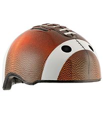 Crazy Safety Cykelhjelm m. Lys - Football - Brun Crazy Safety Cykelhjelm m. Lys - Football - Brun