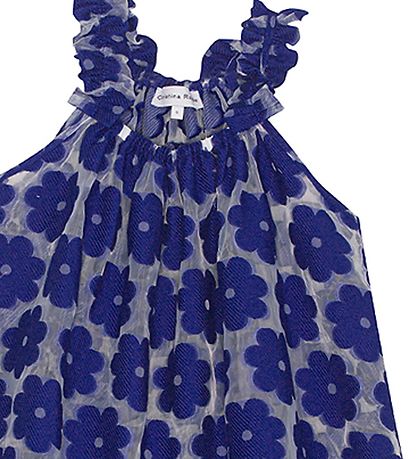 Christina Rohde Kjole - Blå m. Blomster Christina Rohde Kjole - Blå m. Blomster