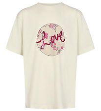 Sofie Schnoor Girls T-shirt - Antique White w. Love