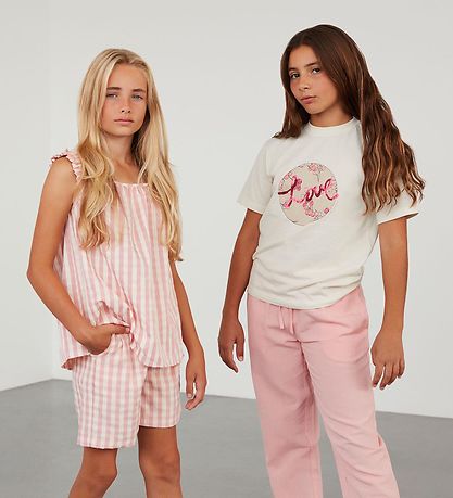 Sofie Schnoor Girls T-shirt - Antique White m. Love