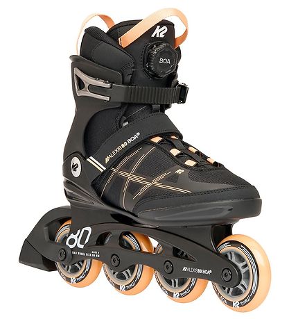 K2 Rulleskøjter - Alexia 80 Boa - Sort/Orange - Inliner K2 Rulleskøjter - Alexia 80 Boa - Sort/Orange - Inliner