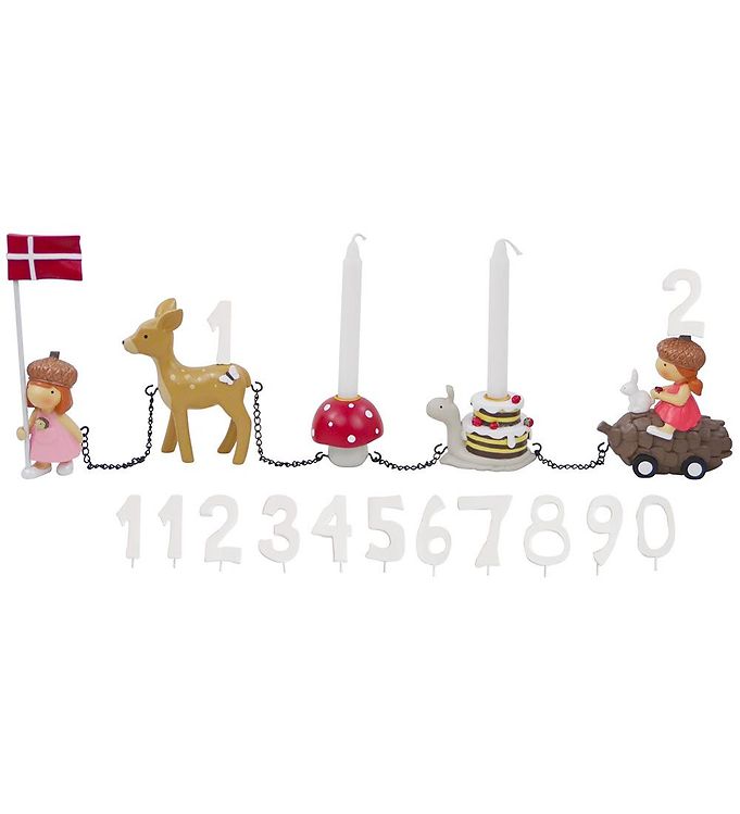 Kids by Friis Fødselsdagstog Skovalfer med 11 tal - 45 cm