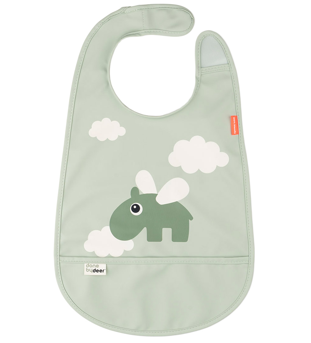 Done by Deer Slabbetjes - PU - Happy Clouds Green - Done by Deer - OneSize - Slabbetjes