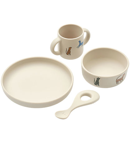 Liewood Spisesæt - Silikone - 4 dele - Vivi - Leopard Multi Mix