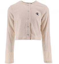 Calvin Klein Cardigan - Light Crinkle - Whitecap Gray Calvin Klein Cardigan - Light Crinkle - Whitecap Gray