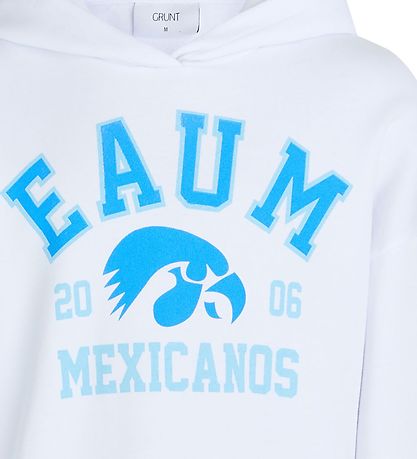 Grunt Hættetrøje - Kaja - Hvid m. Blå Print