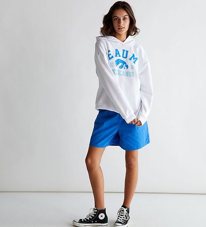 Grunt Hættetrøje - Kaja - Hvid m. Blå Print