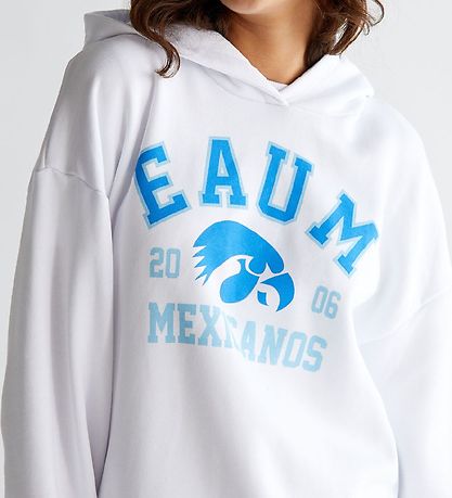 Grunt Hættetrøje - Kaja - Hvid m. Blå Print