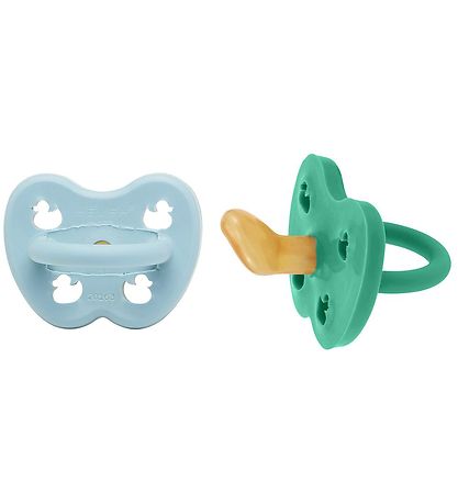 Hevea Sutter - 3-36 mdr - 2-Pak - Naturgummi - Maya Blue & Pop o Hevea Sutter - 3-36 mdr - 2-Pak - Naturgummi - Maya Blue & Pop o