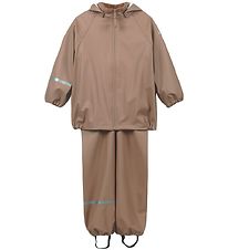 CeLaVi Rainwear w. Suspenders - Recycled PU - Woodsmoke
