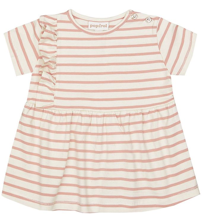Popirol Kjole - Poanneli Baby Dress - Striped Vanilla