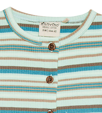 Minymo Sommerstrampler - Rib - Pastel Blue