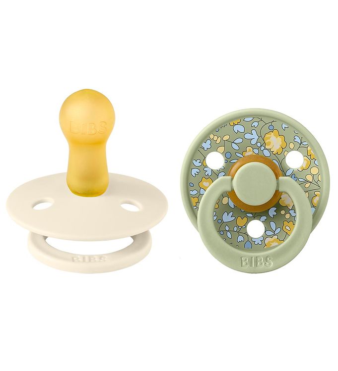 BIBS X Liberty Colour Sutter Rund Naturgummi 2-Pak Str. 2 - Eloise/Sage Mix