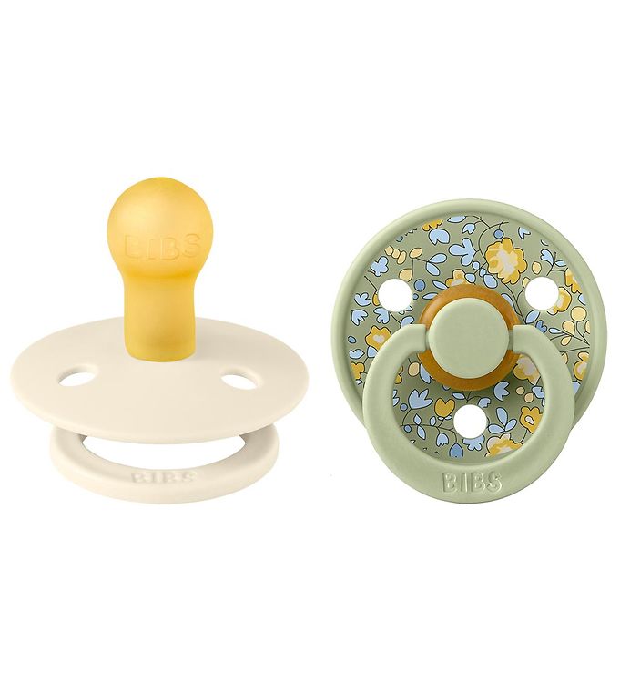 BIBS x Liberty Colour Rund Sut 2-Pak Naturgummi Str. 1 - Eloise/Sage Mix