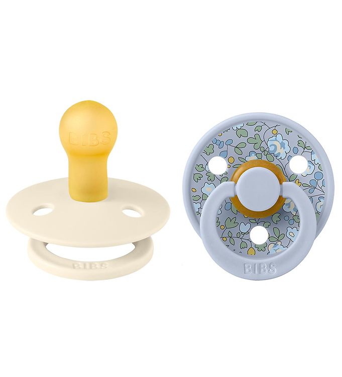 BIBS X Liberty Colour Sutter Rund Naturgummi 2-Pak Str. 2 - Eloise/Dusty Blue Mix