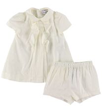 Emporio Armani Kjole m. Bloomers - Off White m. Logoer Emporio Armani Kjole m. Bloomers - Off White m. Logoer