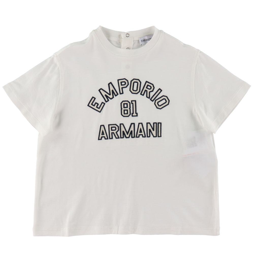 Emporio Armani T-Shirt - Weiß m. Navy - Emporio Armani - 18 mt - T-Shirts