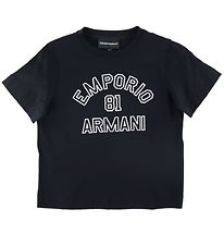 Emporio Armani T-shirt - Navy m. Hvid Emporio Armani T-shirt - Navy m. Hvid