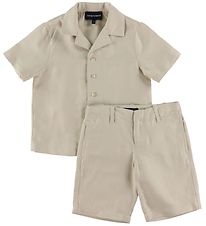 Emporio Armani Sæt - Skjorte/Shorts - Beige Emporio Armani Sæt - Skjorte/Shorts - Beige