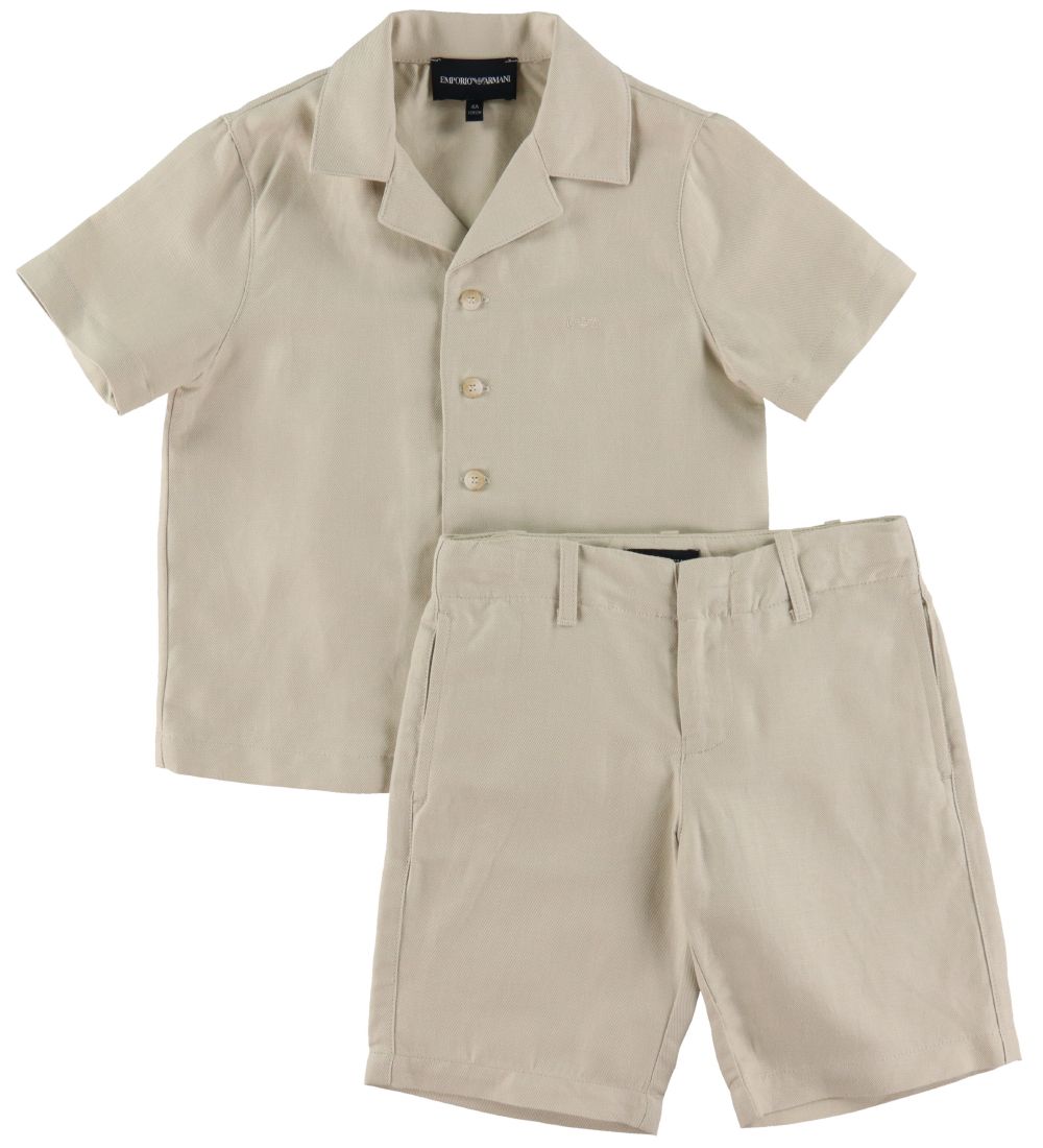 Emporio Armani Set - Overhemd/Shorts - Beige - Emporio Armani - 4 jaar (104) - Shorts set