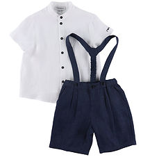 Emporio Armani Sæt - Skjorte/Shorts - Hvid/Navy Emporio Armani Sæt - Skjorte/Shorts - Hvid/Navy