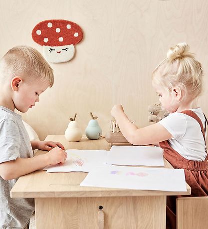 OYOY Kop m. Sugerør - Pære - Silikone - Blå