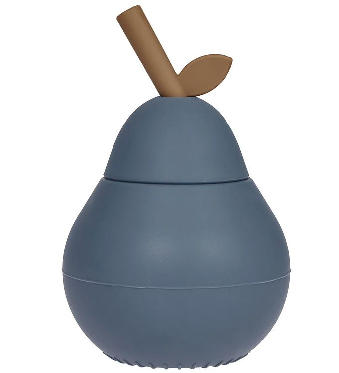 OYOY Kop m. Sugerør - Pære - Silikone - Blå