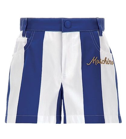 Moschino Shorts - Blå/Hvid Stribet Moschino Shorts - Blå/Hvid Stribet