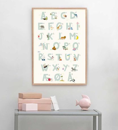 Vissevasse Plakat - 50x70 - Alphabet Blue Danish Vissevasse Plakat - 50x70 - Alphabet Blue Danish
