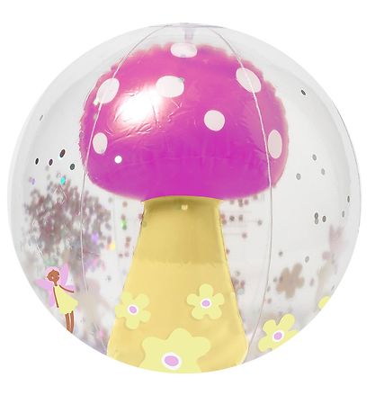 SunnyLife 3D Badebold - 35 cm - Gul/Lilla SunnyLife 3D Badebold - 35 cm - Gul/Lilla