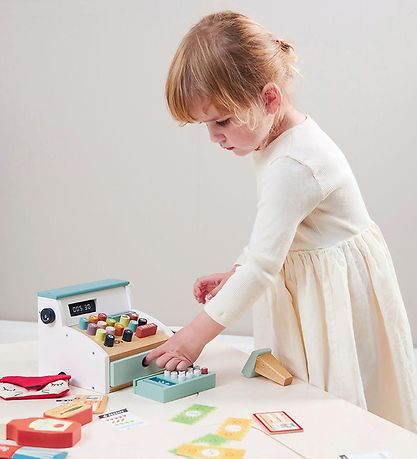 Tender Leaf Trælegetøj - Kasseapparat - 22 Dele - Hvid