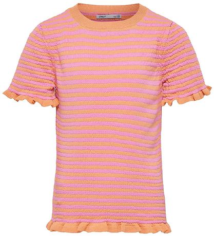 Kids Only T-shirt - Strik - KogSally - Orange Chiffon/Fuchsia Pi Kids Only T-shirt - Strik - KogSally - Orange Chiffon/Fuchsia Pi
