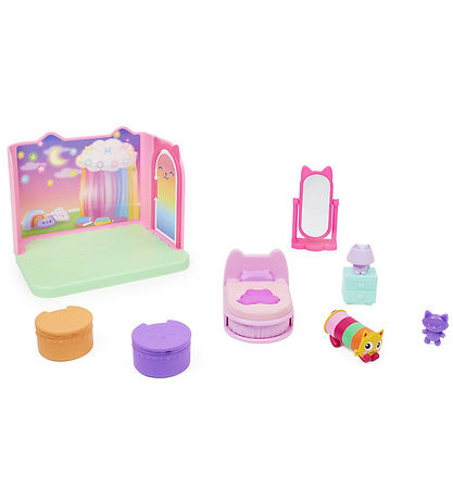 Gabby's Dollhouse Sæt - 8 Dele - Pillow Cat Sweet Dream Bedroom