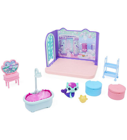 Gabby's Dollhouse Sæt - 8 Dele - Mercat Primp & Pamper Bathroom