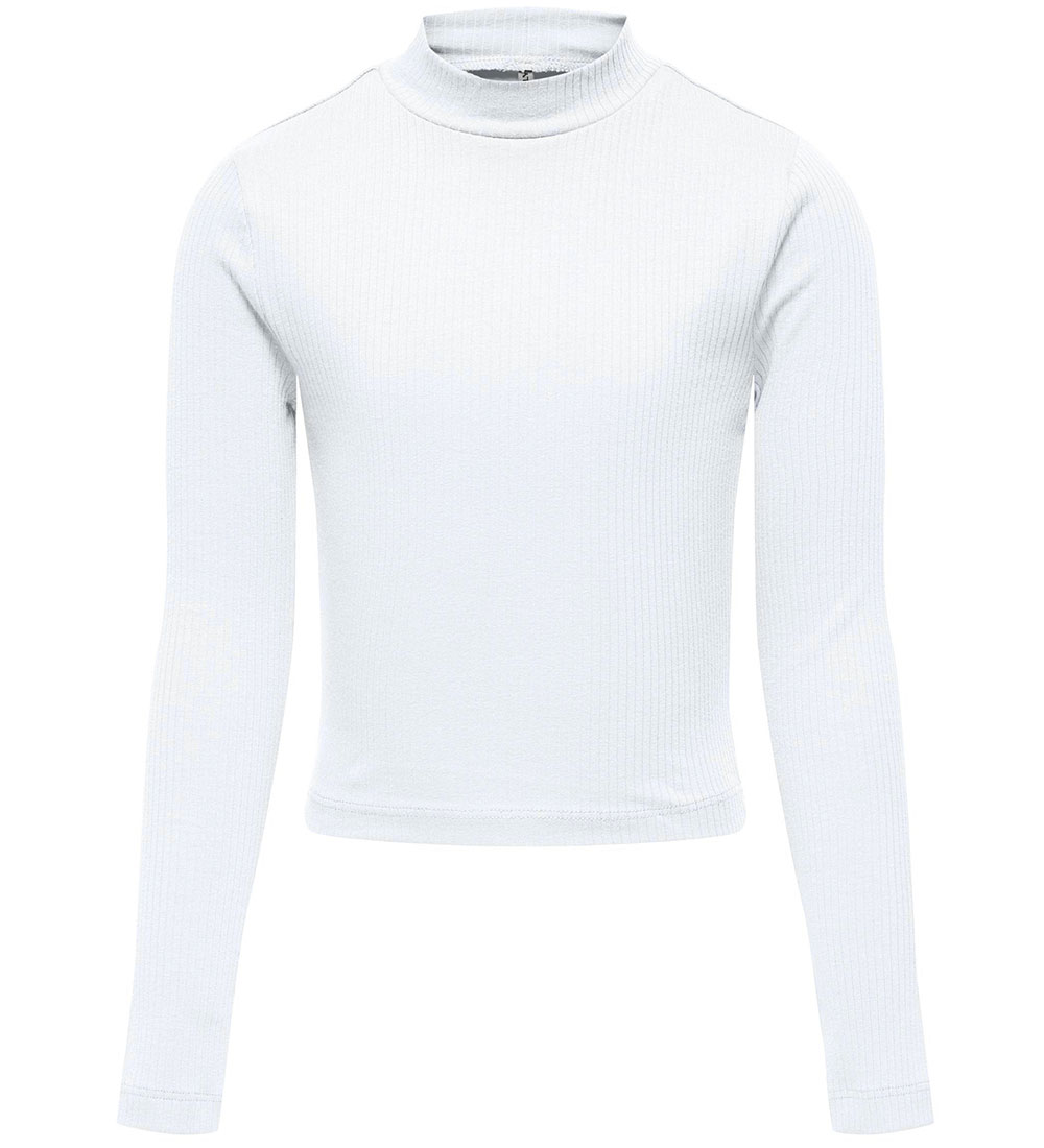 Kids Only Blouse - KogLinea - Rib - Bright White - Kids Only - 11-12 jaar (146-152) - Shirts
