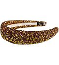 By Stær Hairband - Linen - Glitter - Red/Gold
