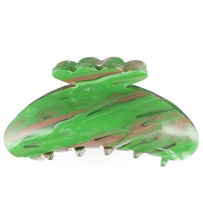 By Stær Hårklemme - Asta - 10x5 cm - Grøn/Beige By Stær Hårklemme - Asta - 10x5 cm - Grøn/Beige