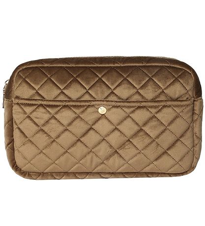 Fan Palm Toilettaske - Large - Quiltet Velour - Hazel Nut Fan Palm Toilettaske - Large - Quiltet Velour - Hazel Nut