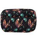 Fan Palm Toiletry Bag - Medium+ - Quilted Velvet - Black Humming