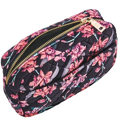 Fan Palm Toiletry Bag - Medium+ - Quilted Velvet - Flawless Blac
