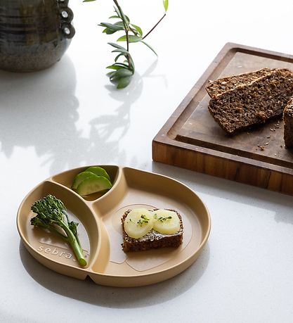 Sebra Plate - Bioplastic - 3 Rooms - Mums - Wheat Yellow