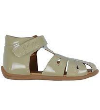 Pom Pom Sandaler - Starters Drops Velcro - Dusty Olive Patent Pom Pom Sandaler - Starters Drops Velcro - Dusty Olive Patent
